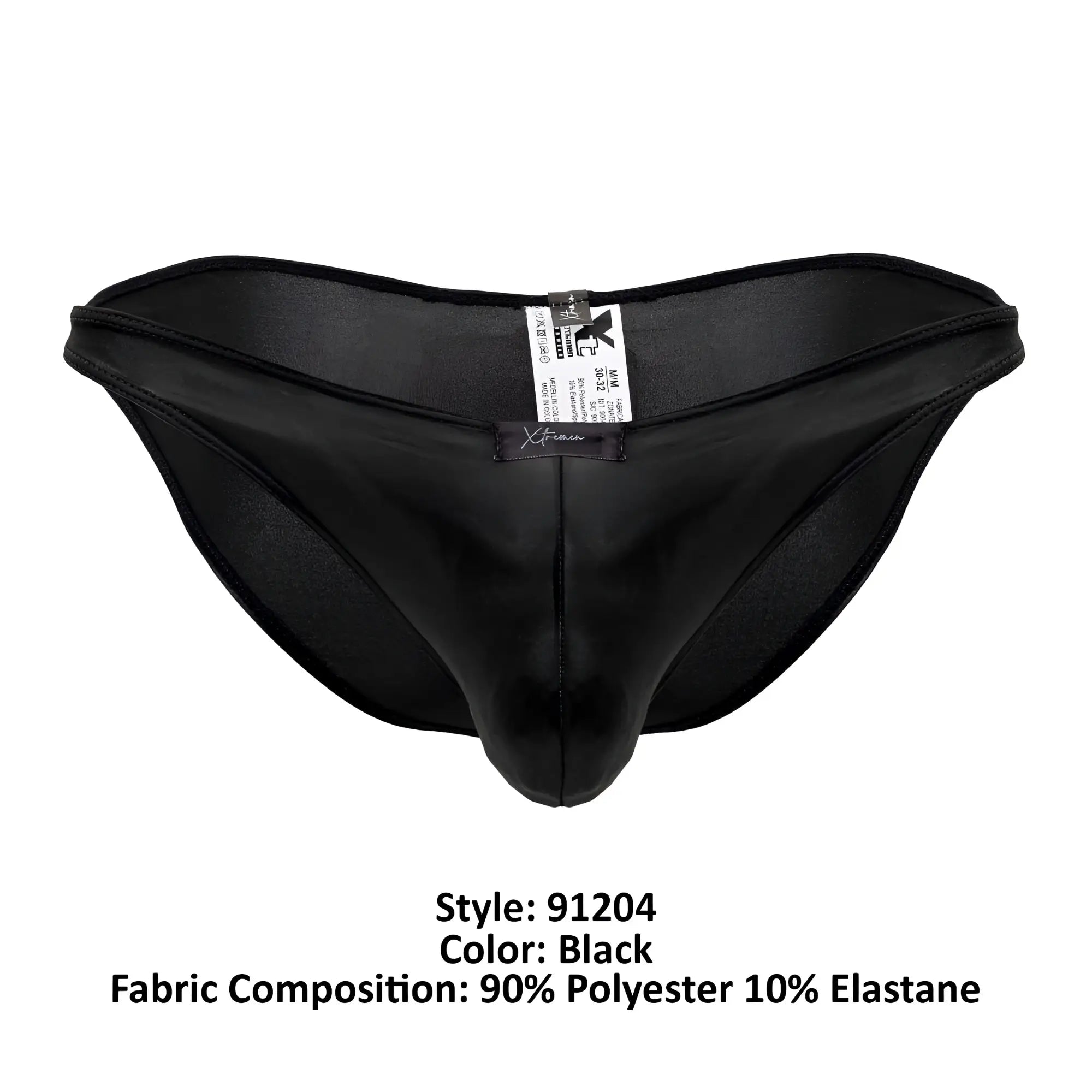 Black xtremen 91204 microfiber bikini briefs made of 90 polyester 10 elastane with a sleek form-fitting design
