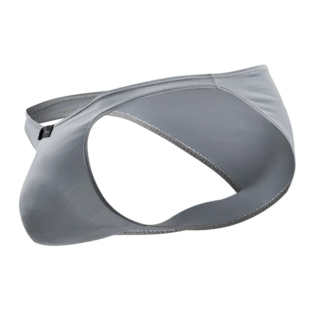 Gray xtremen 91204 microfiber bikini briefs for men with a sleek form-fitting design and subtle stitching details