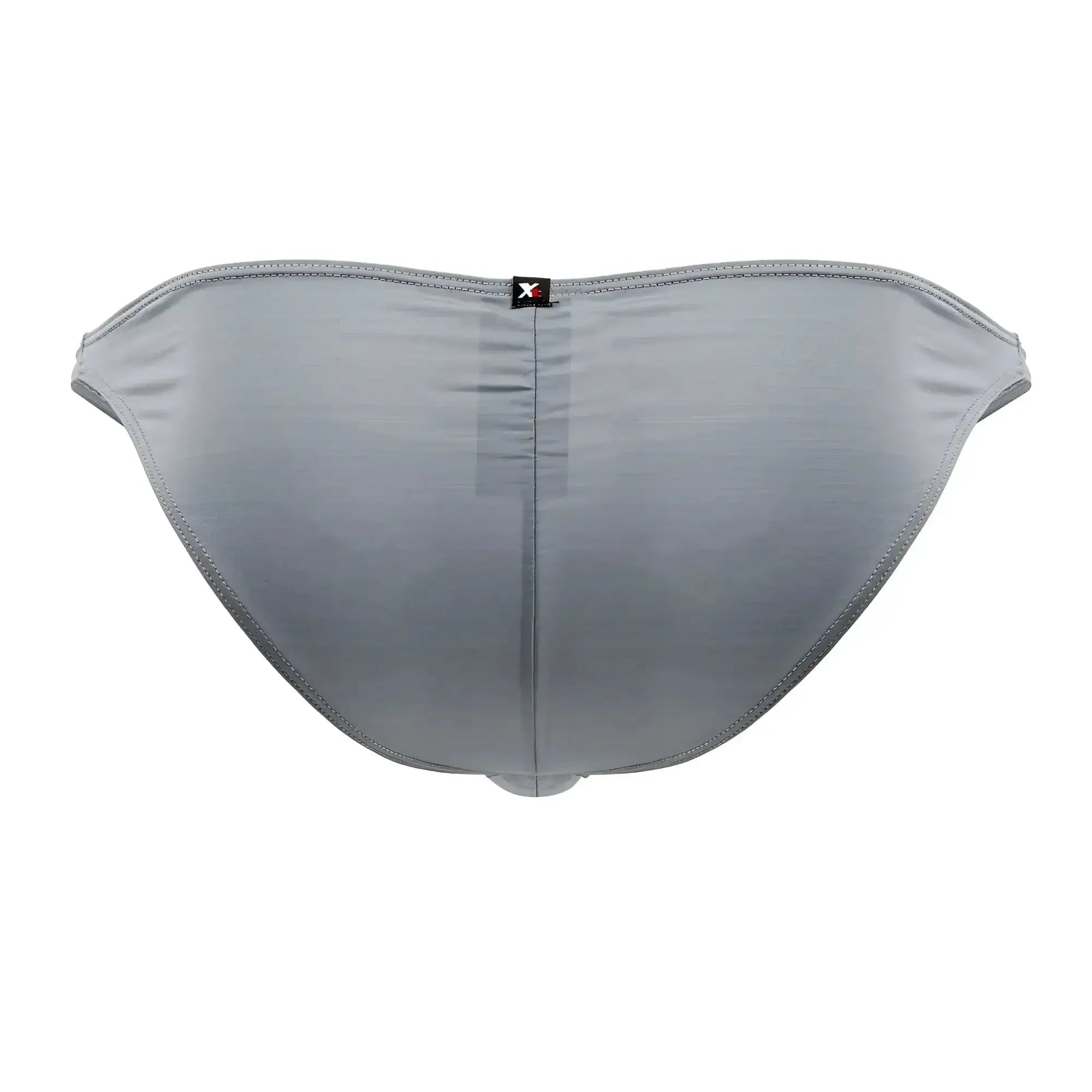 Xtremen 91204 microfiber bikini briefs in gray with sleek fit textured fabric and small black logo tag on the back