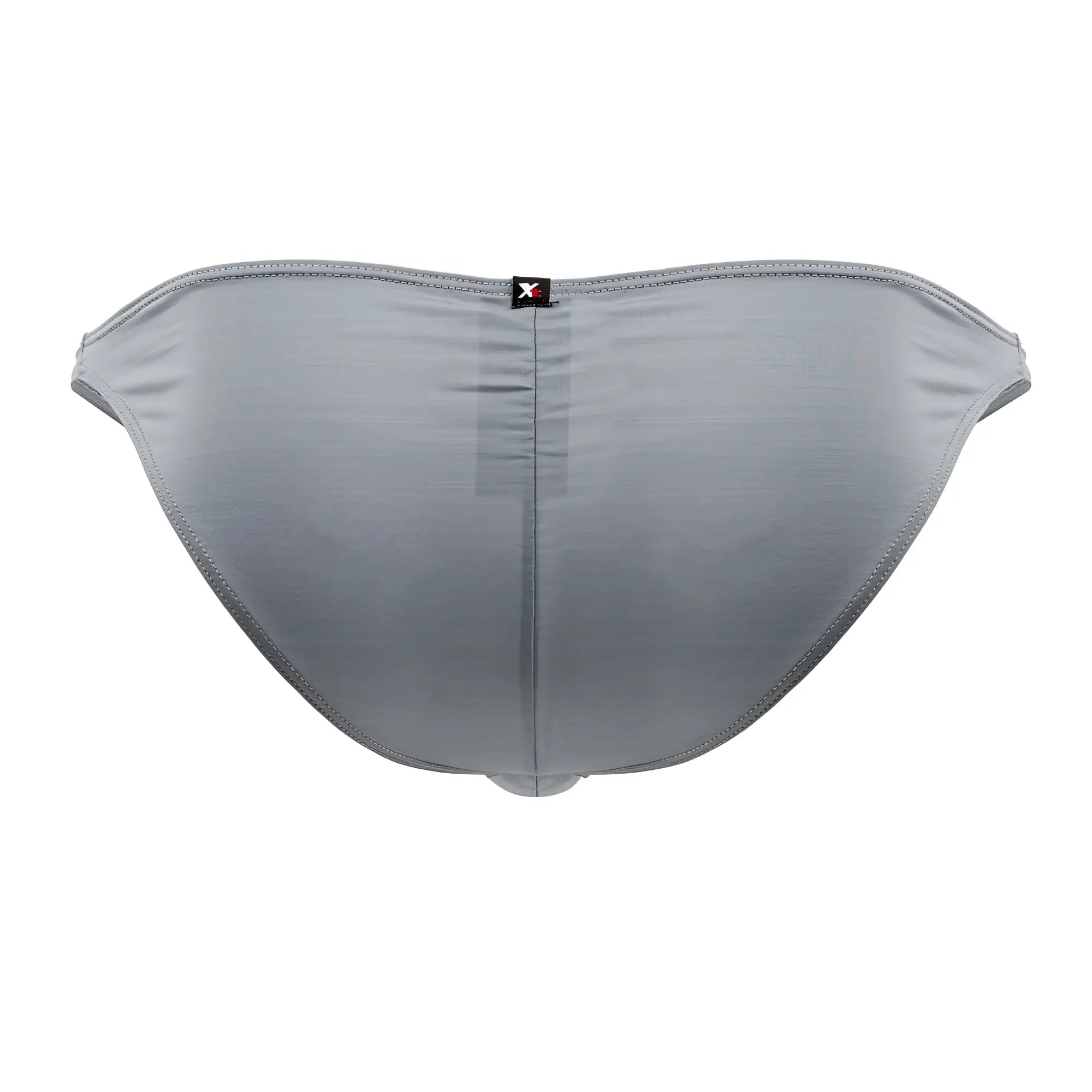 Xtremen 91204 microfiber bikini briefs in gray with sleek fit textured fabric and small black logo tag on the back