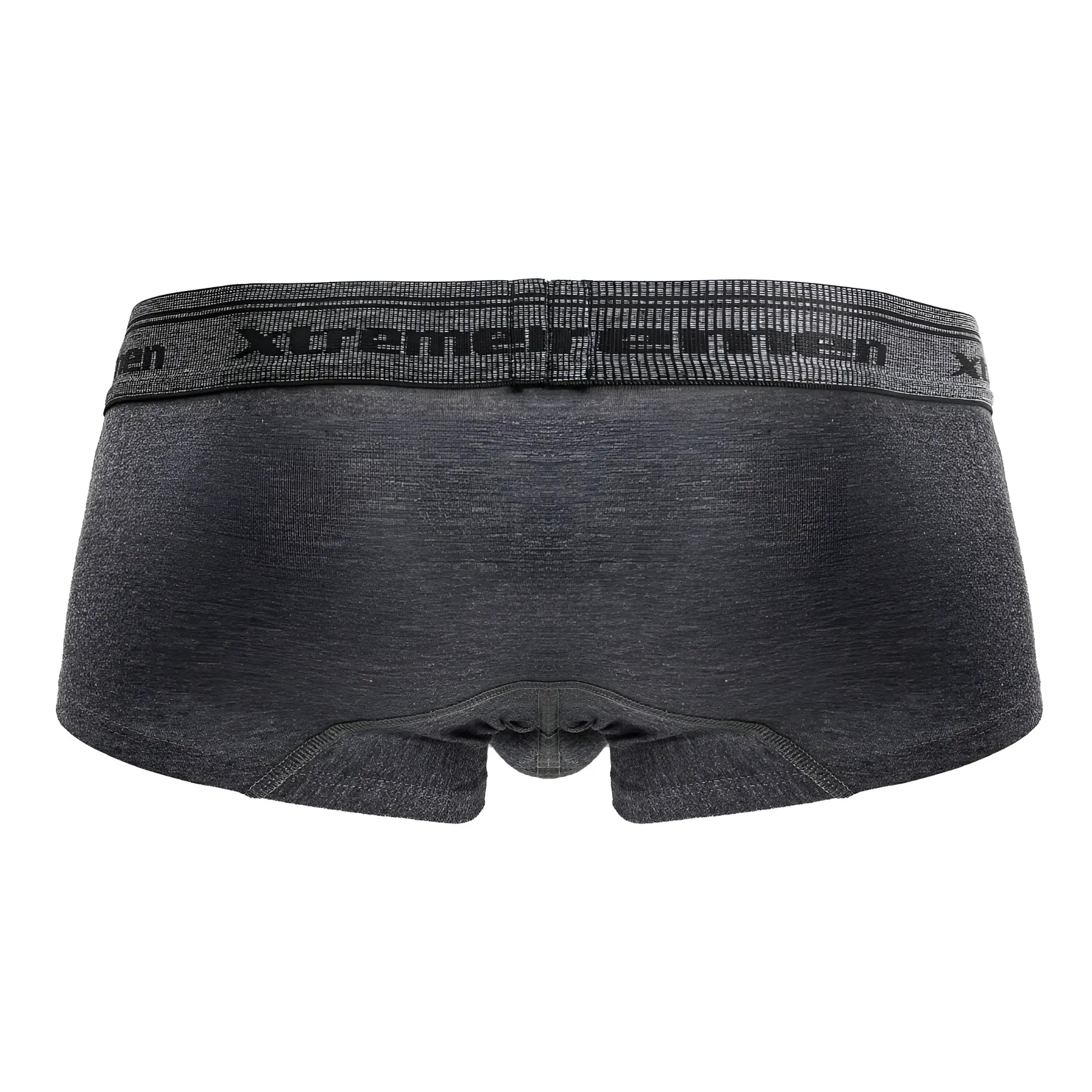 Dark gray heathered xtremen 91205b cotton blend trunks with textured elastic waistband and logo on the front side