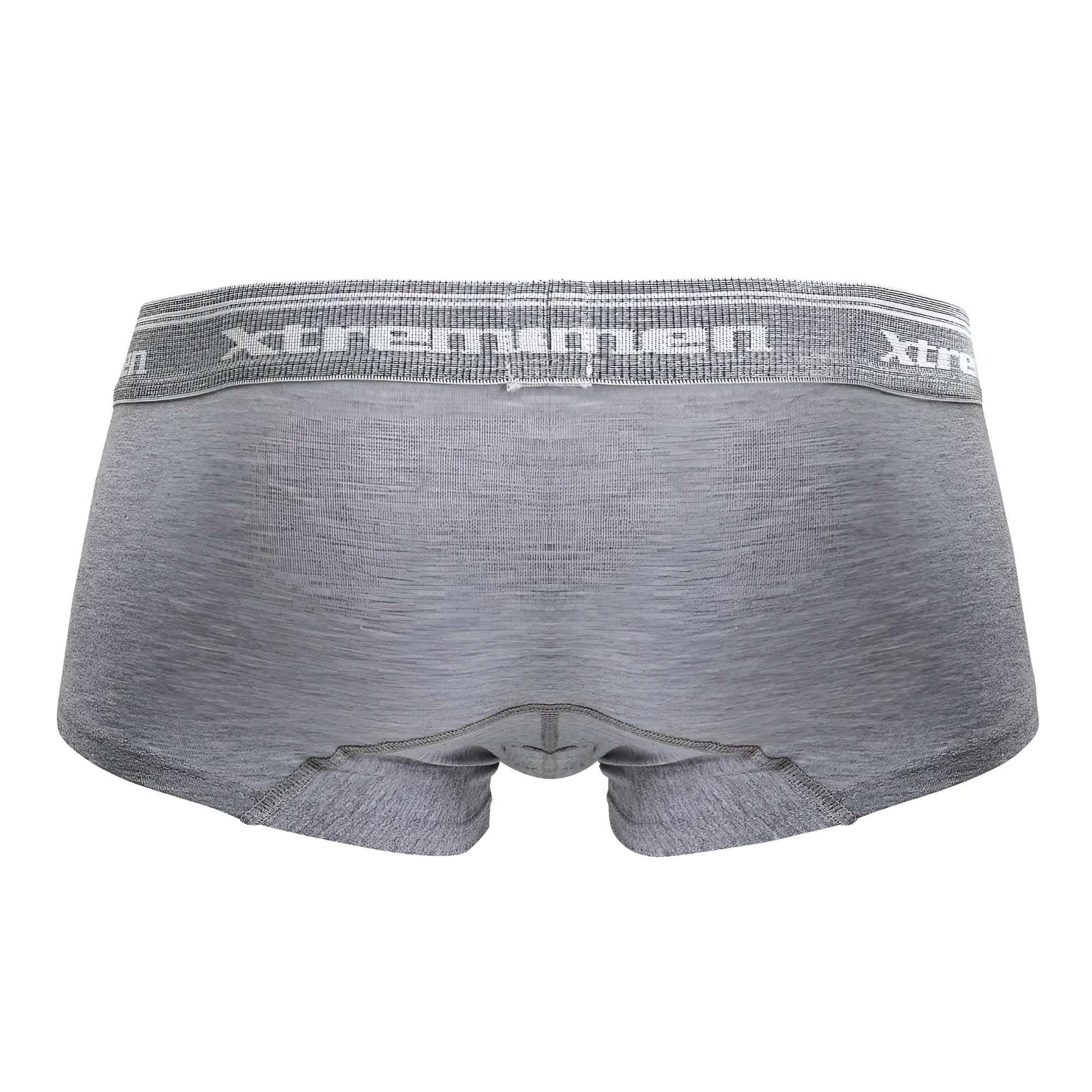 Gray heathered cotton blend Xtremen 91205B trunks with textured elastic waistband and white Xtremen logo in jasper gray