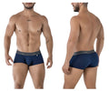Navy blue cotton blend stretch briefs with gray elastic waistband featuring xtremen logo model 91205b trunks