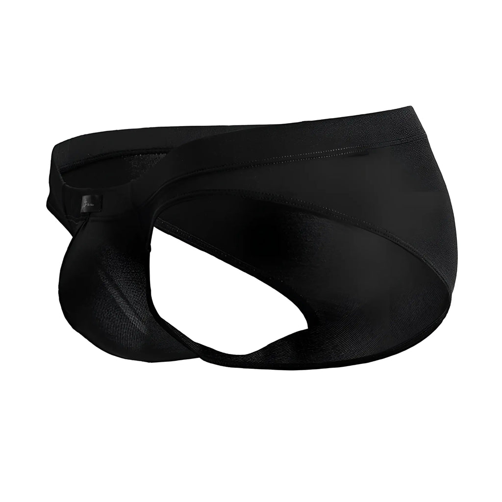 Black xtremen 91207b microfiber athletic briefs with sleek form-fitting design and mesh detailing