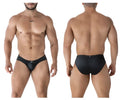 Black xtremen 91207b microfiber briefs with sleek form-fitting design and subtle waistband branding