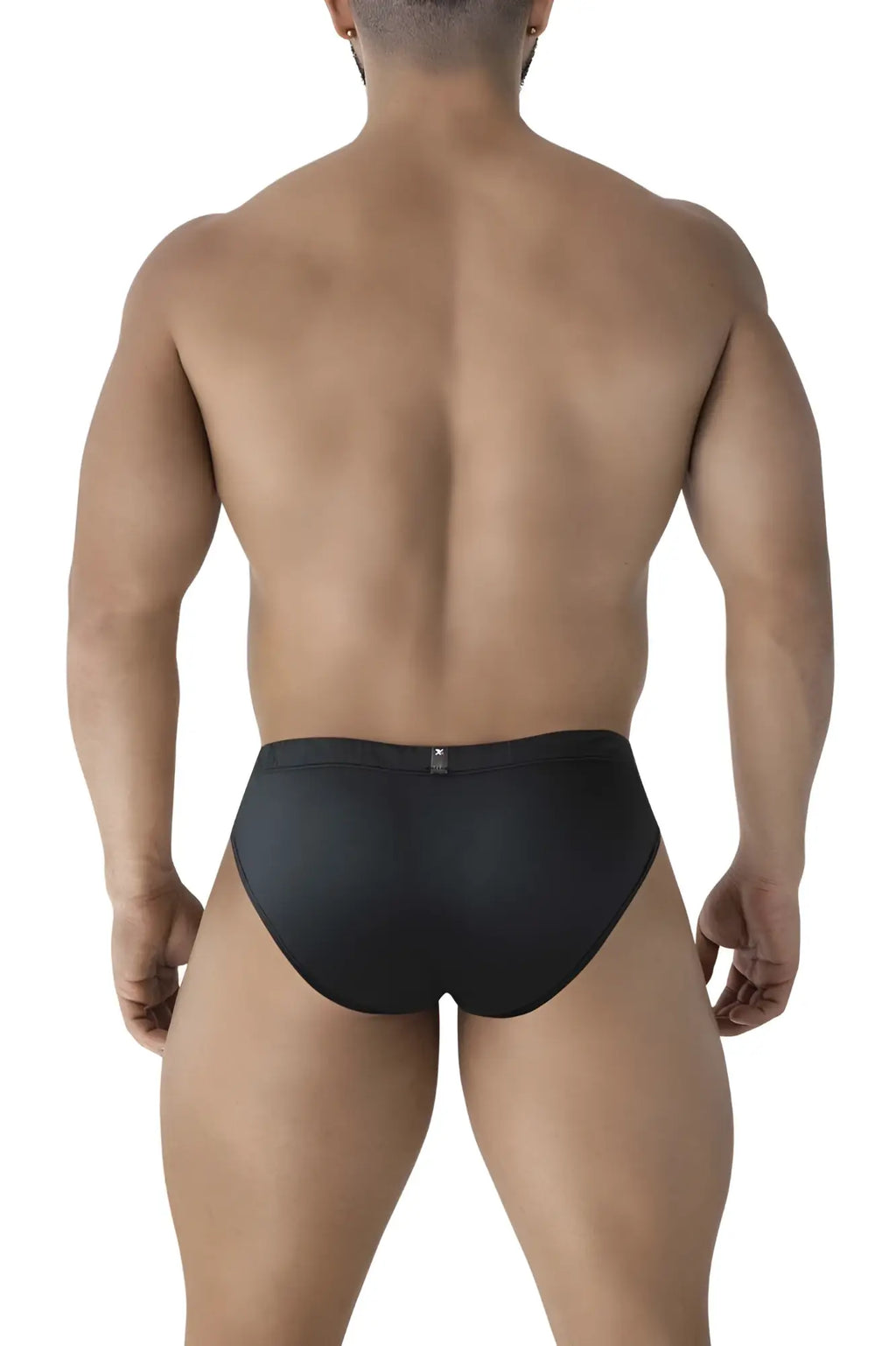 Black xtremen 91207b microfiber briefs with smooth form-fitting design and small logo on waistband