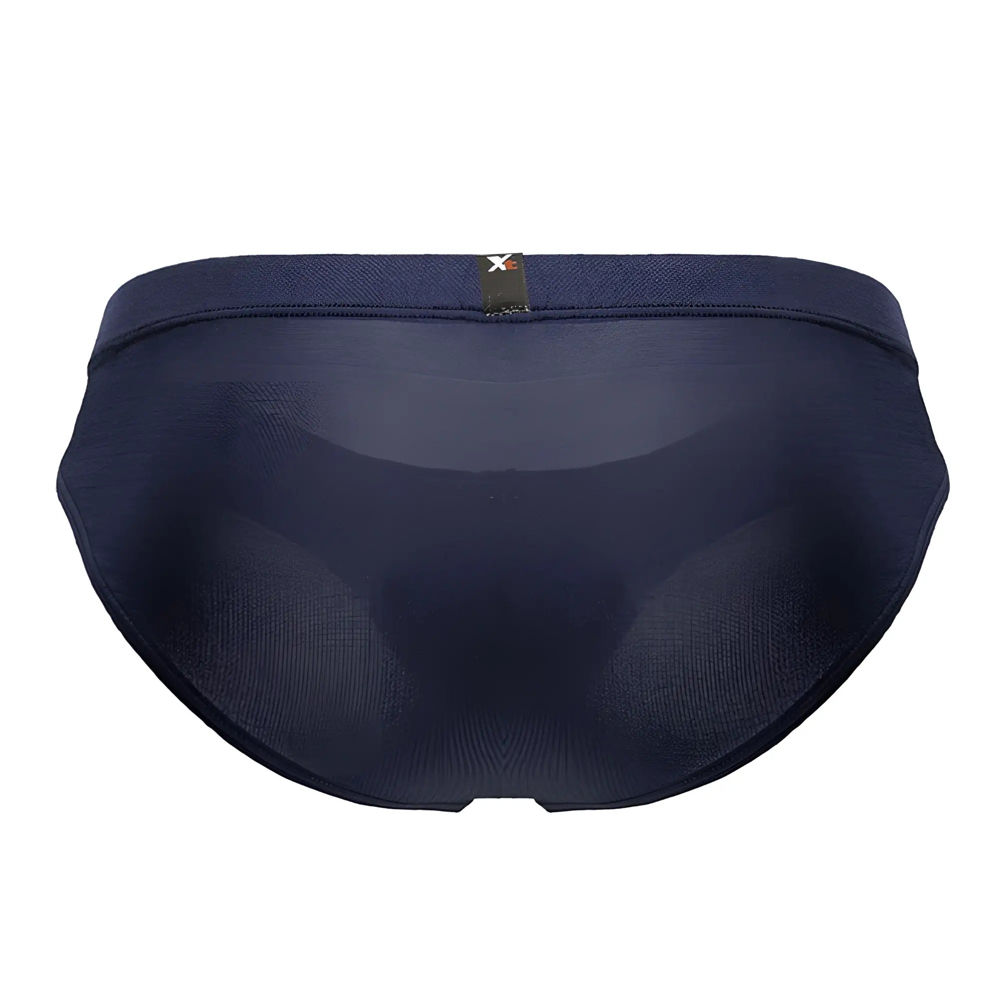 Navy blue xtremen 91207b microfiber men’s briefs with smooth form-fitting fabric and small black waistband tag