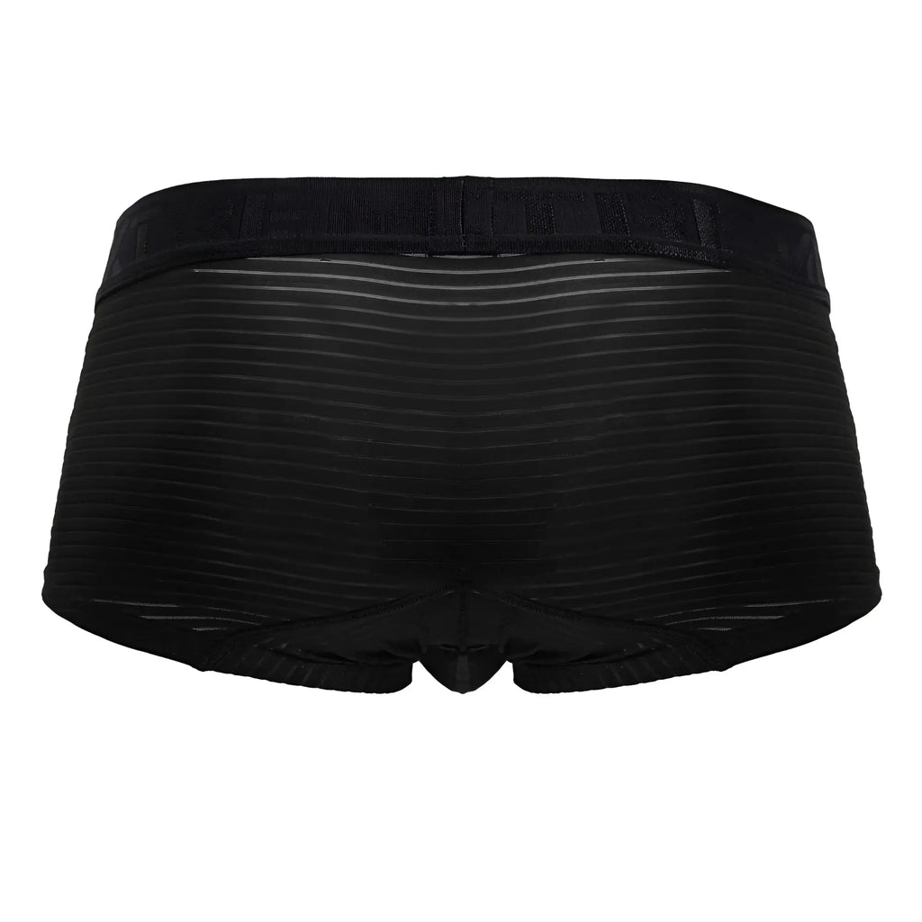 Black xtremen 91209b microfiber trunks with ribbed texture and elastic waistband for comfortable support