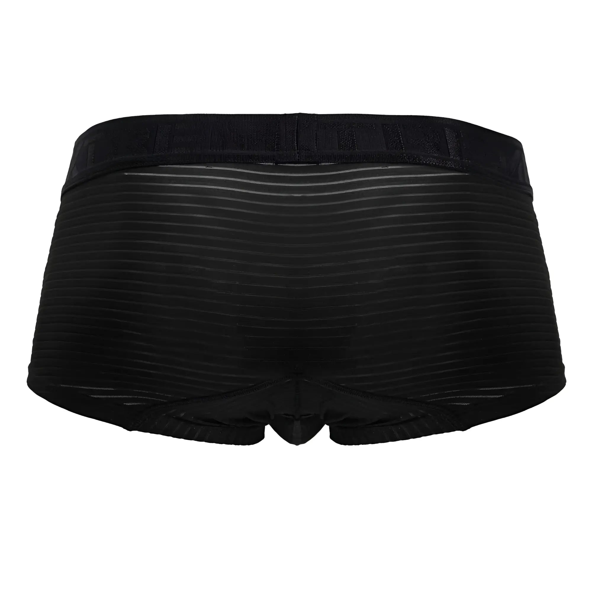 Black xtremen 91209b microfiber trunks with ribbed texture and elastic waistband for comfortable support