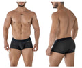 Black xtremen 91209b microfiber trunks with textured waistband and subtle side logo in black color