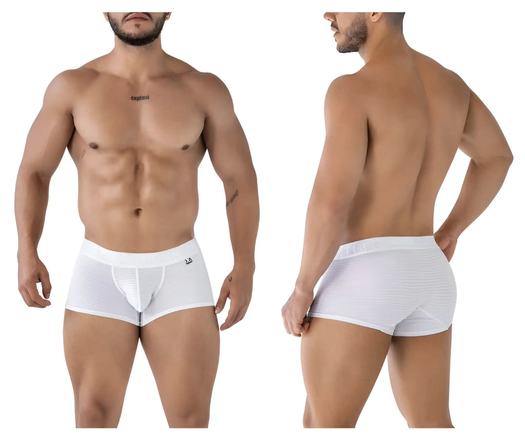 White xtremen 91209b microfiber trunks with subtle textured pattern and small logo on the waistband