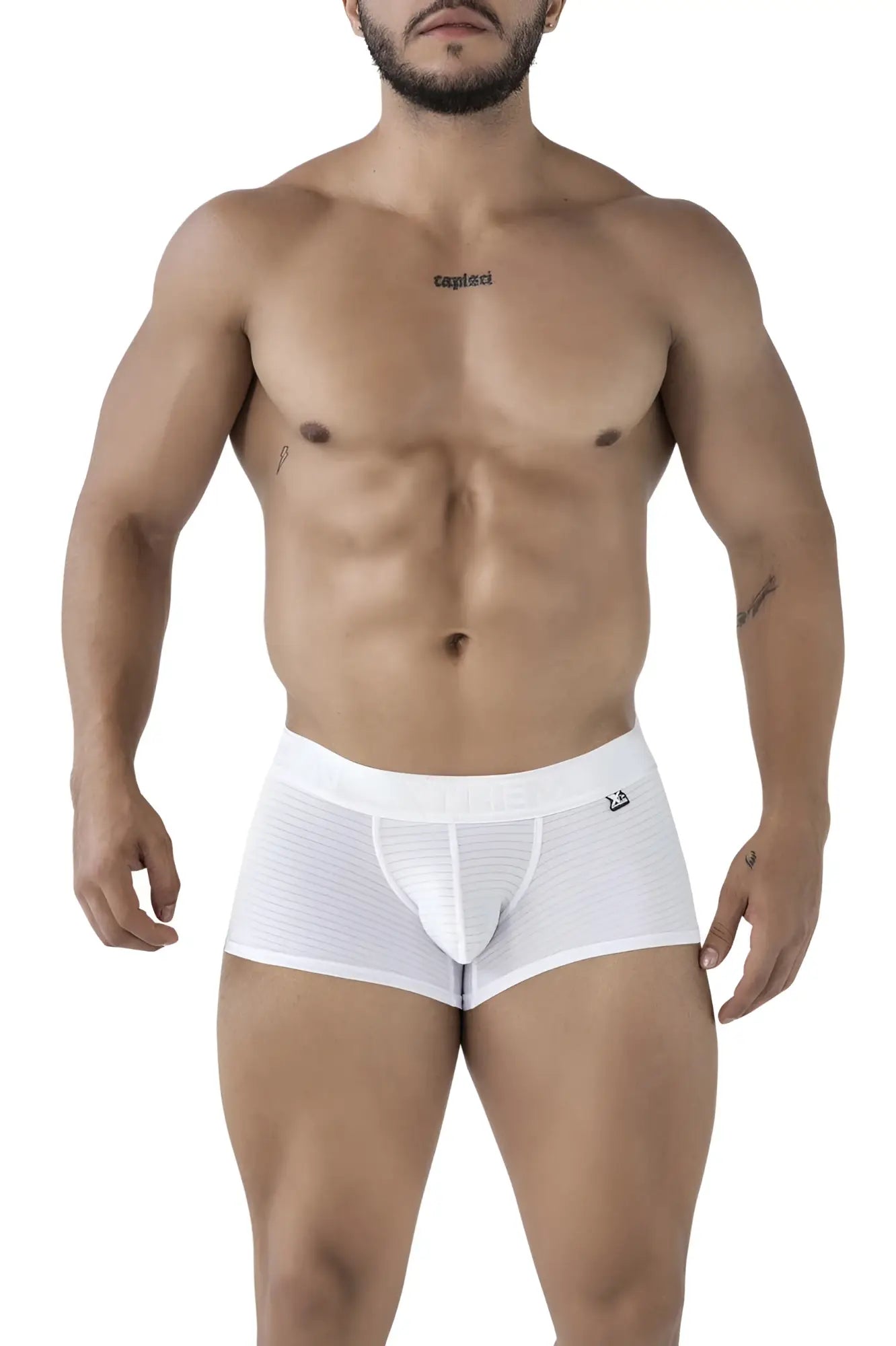 White xtremen 91209b microfiber trunks with textured pattern and small logo on waistband