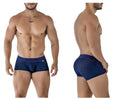 Navy blue Xtremen 91212B microfiber trunks with mesh fabric pink trim and subtle logo on waistband