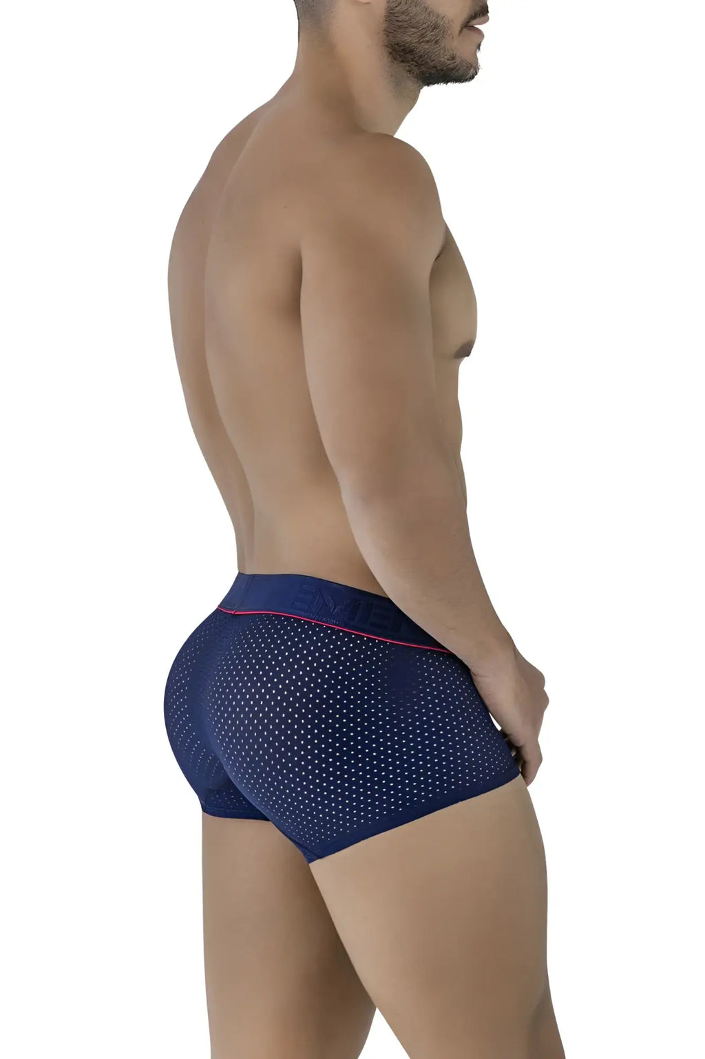 Navy xtremen 91212b microfiber perforated briefs with pink trim waistband provide breathable comfort and style