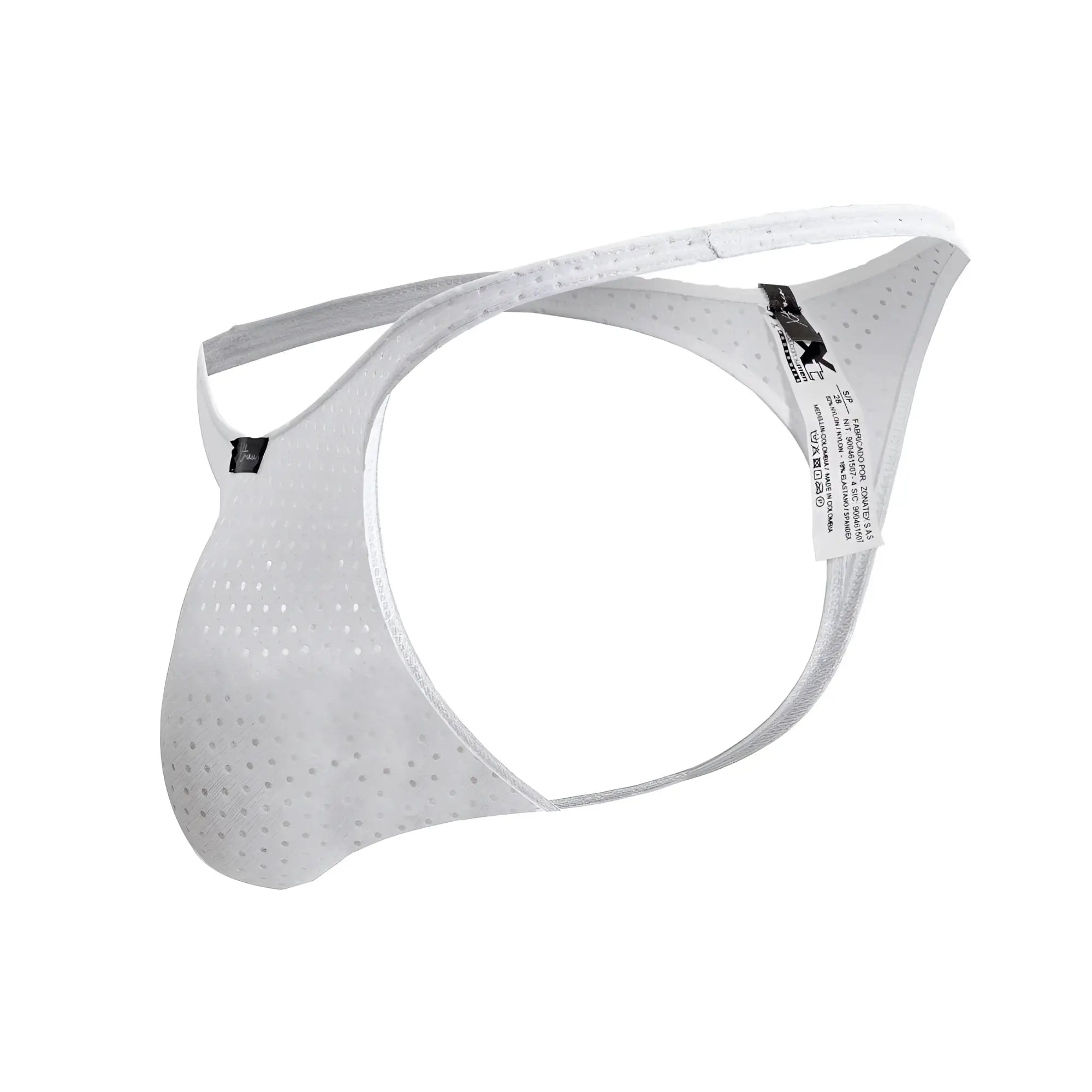 Xtremen 91214B white microfiber thongs for men with perforated mesh and sleek form-fitting design