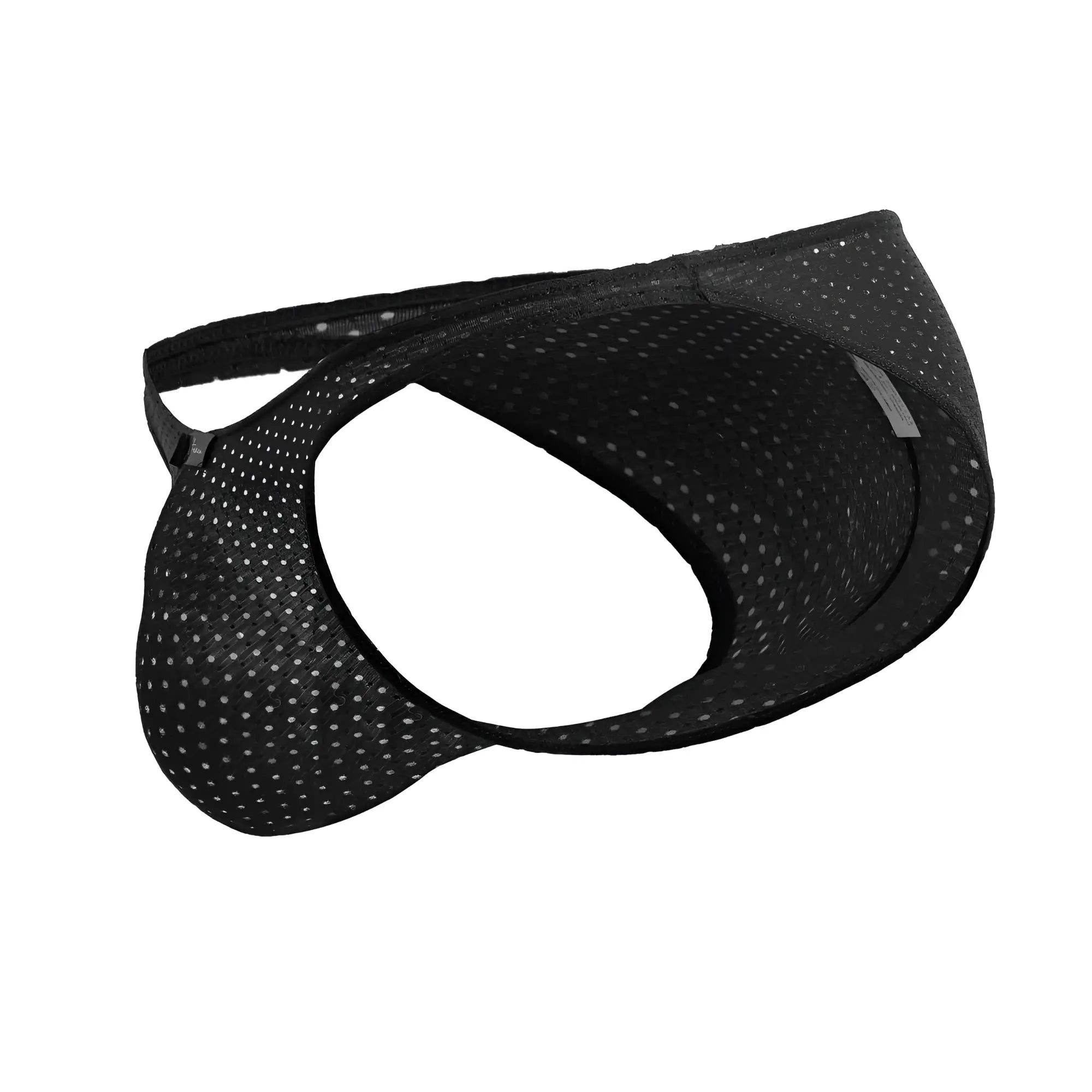 Xtremen 91215b black microfiber bikini briefs with perforated black mesh design and elastic waistband