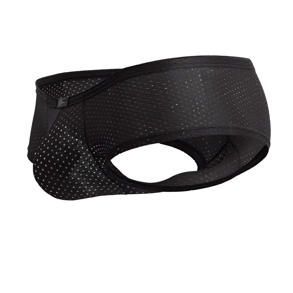 Xtremen 91216b black microfiber athletic briefs with breathable perforated mesh and elastic waistband