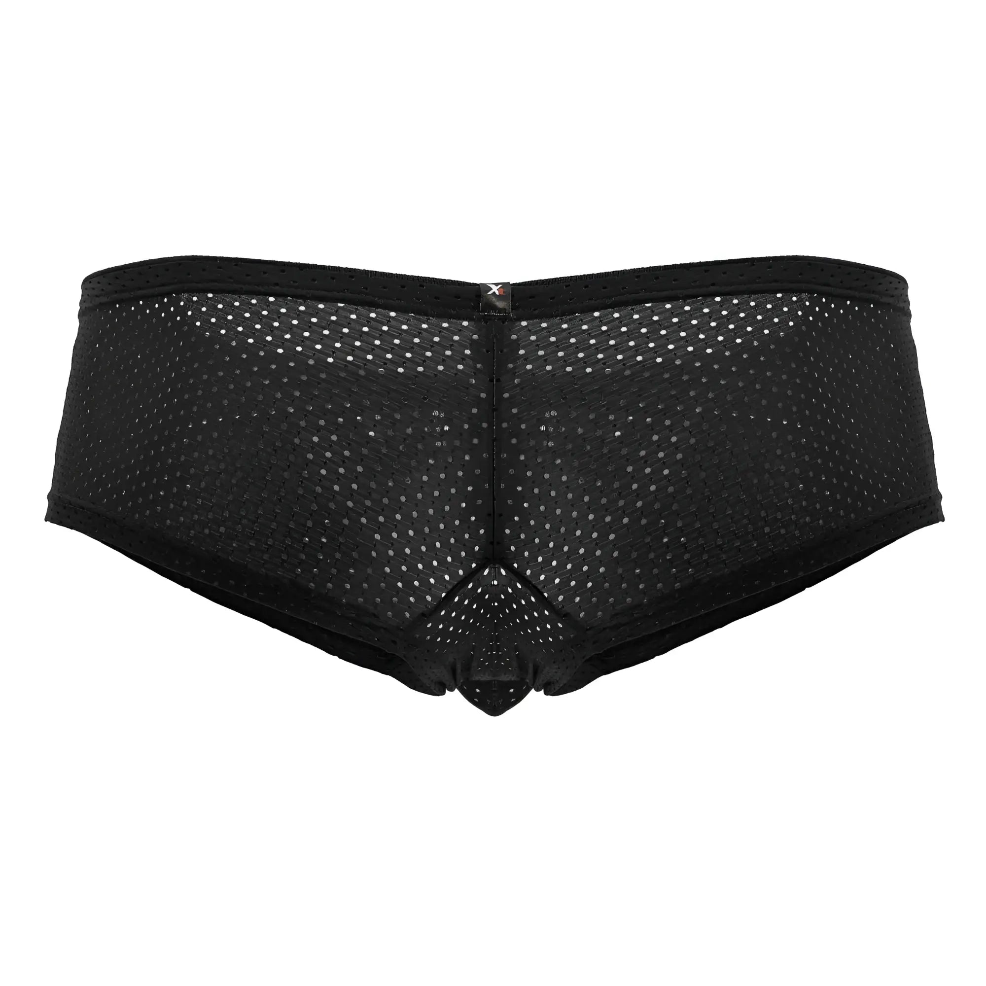 Black xtremen 91216b microfiber trunks with a perforated mesh design and elastic waistband for comfortable wear
