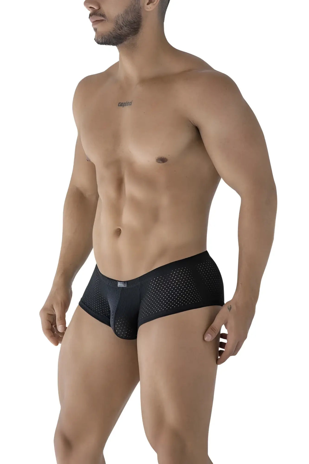 Black xtremen 91216b microfiber trunks with a sleek, form-fitting mesh design for comfortable wear