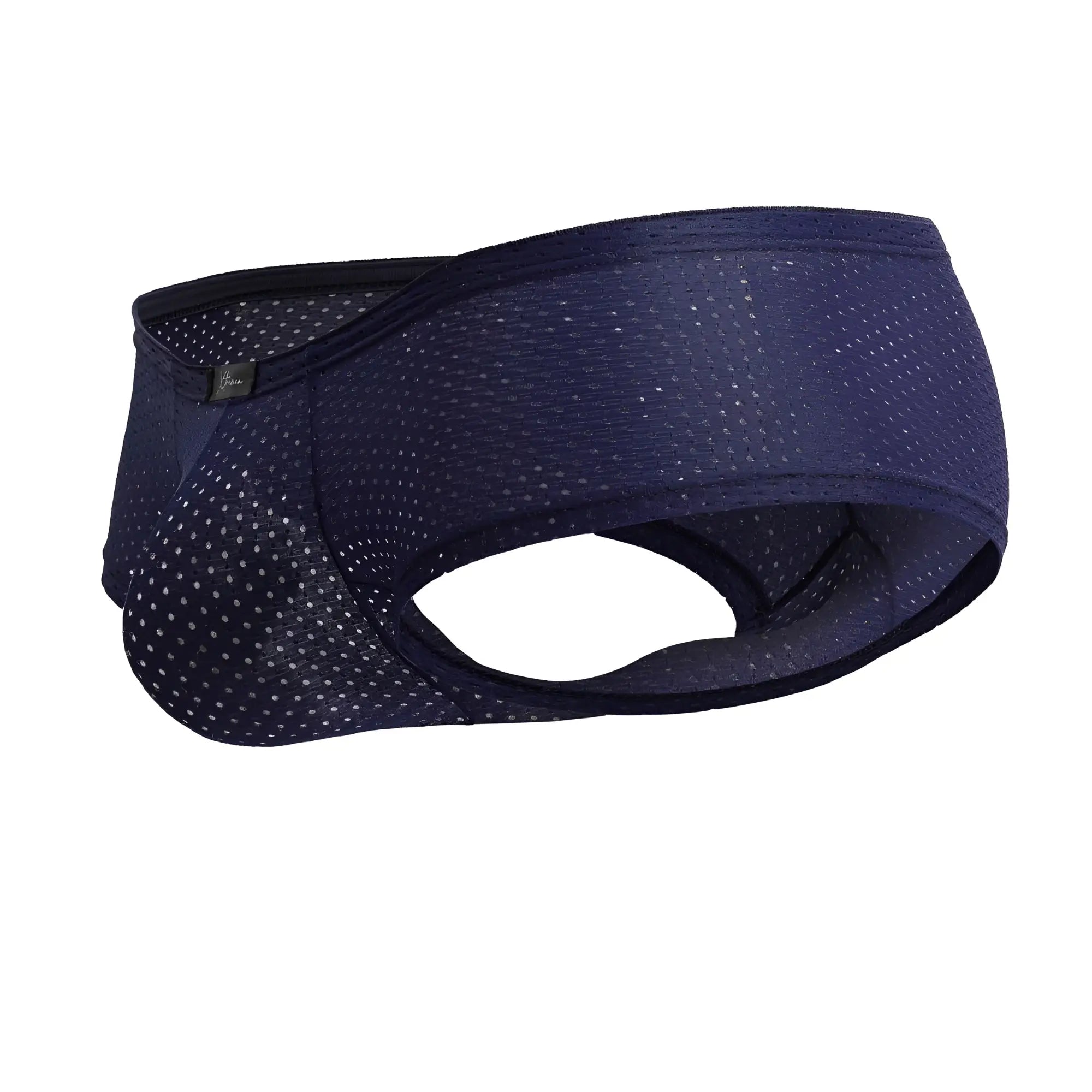Navy blue Xtremen 91216B microfiber athletic briefs with mesh fabric, dotted pattern, and black trim