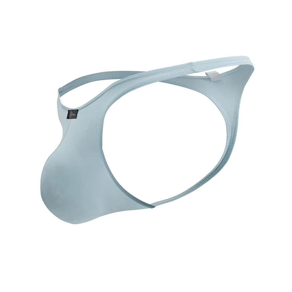Light blue Xtremen 91217 microfiber thong made of smooth stretch fabric with minimalist design and subtle stitching