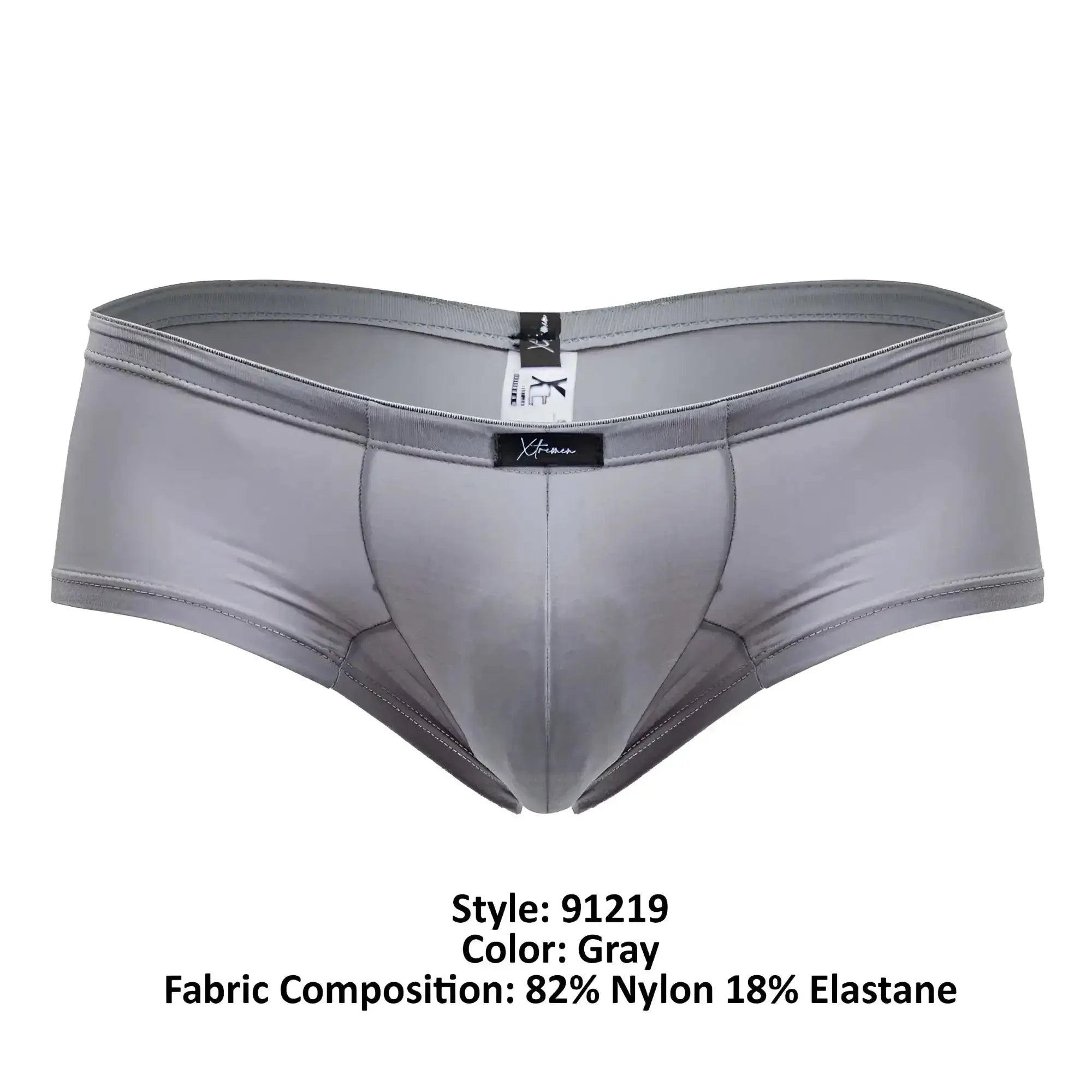 Gray xtremen 91219 microfiber trunks made of 82 nylon 18 elastane with a sleek form-fitting design