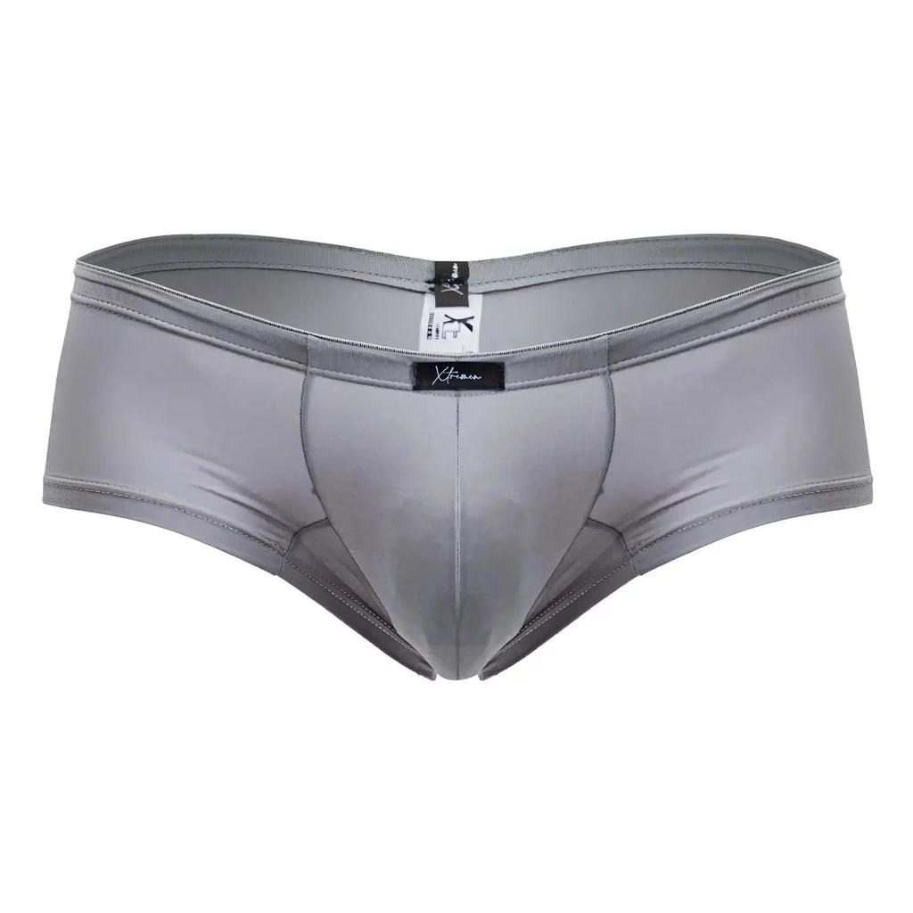Gray xtremen 91219 microfiber trunks men’s briefs with smooth form-fitting design and elastic waistband