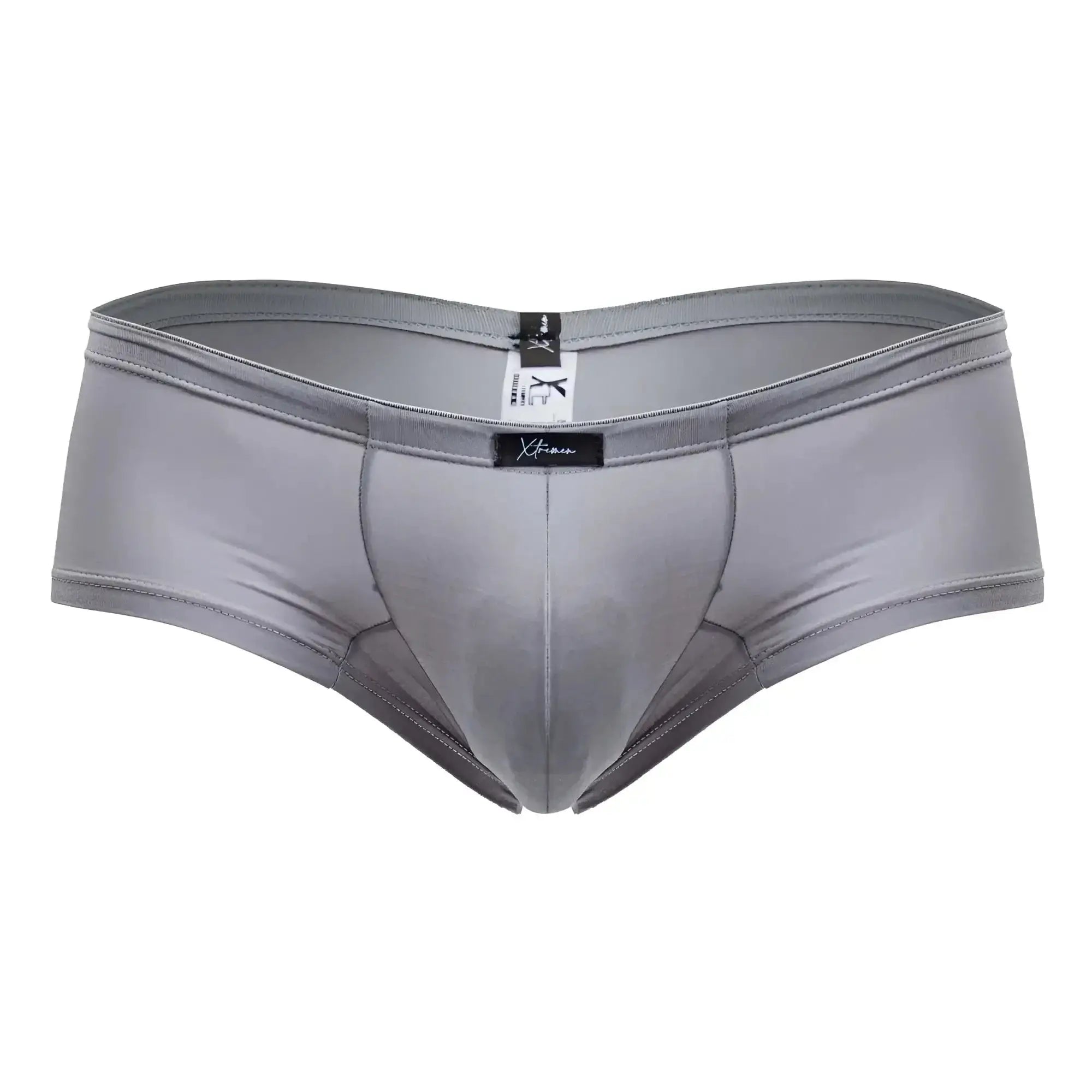 Gray xtremen 91219 microfiber trunks men’s briefs with smooth form-fitting design and elastic waistband