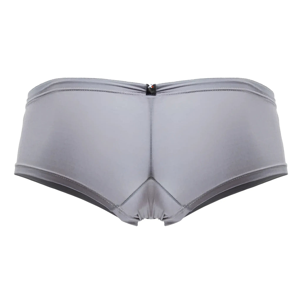 Gray xtremen 91219 microfiber trunks with smooth stretchy fabric and central zipper on the back side