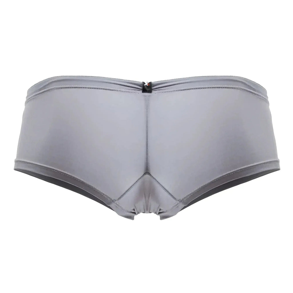 Gray xtremen 91219 microfiber trunks with smooth stretchy fabric and central zipper on the back side