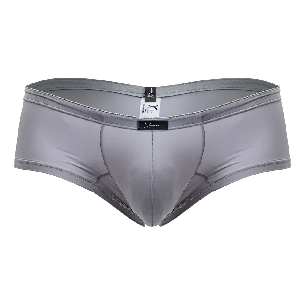 Gray xtremen 91219 microfiber trunks men’s briefs with smooth form-fitting design and elastic waistband