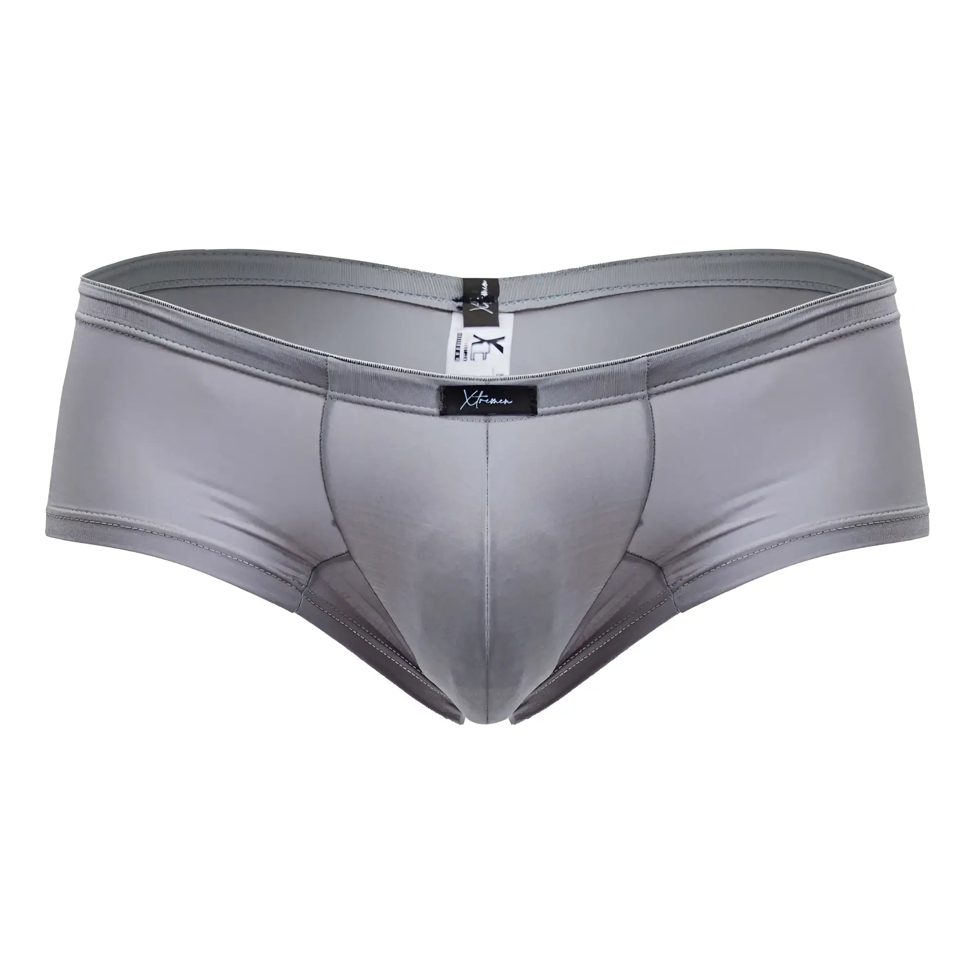 Gray xtremen 91219 microfiber trunks men’s briefs with smooth form-fitting design and elastic waistband