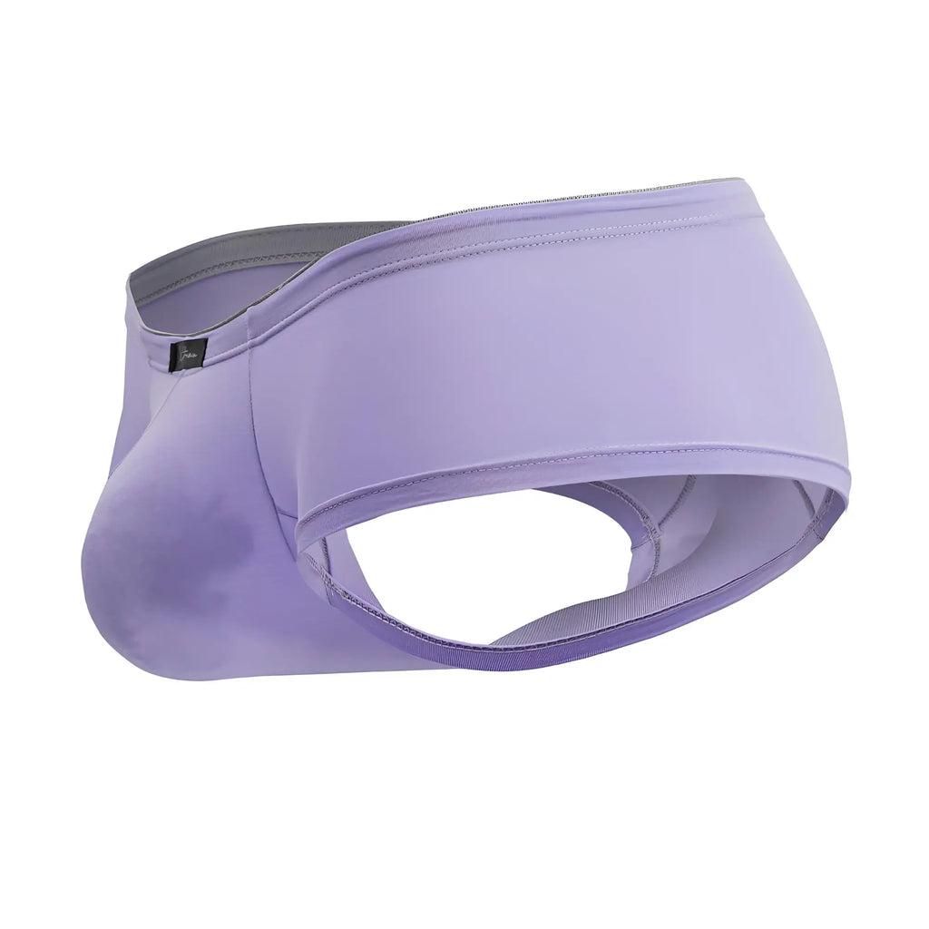 Xtremen 91219 microfiber trunks in lilac with a smooth form-fitting design and gray elastic waistband for men