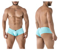 Light blue xtremen 91219 microfiber trunks with a smooth form-fitting design in seawater color for men
