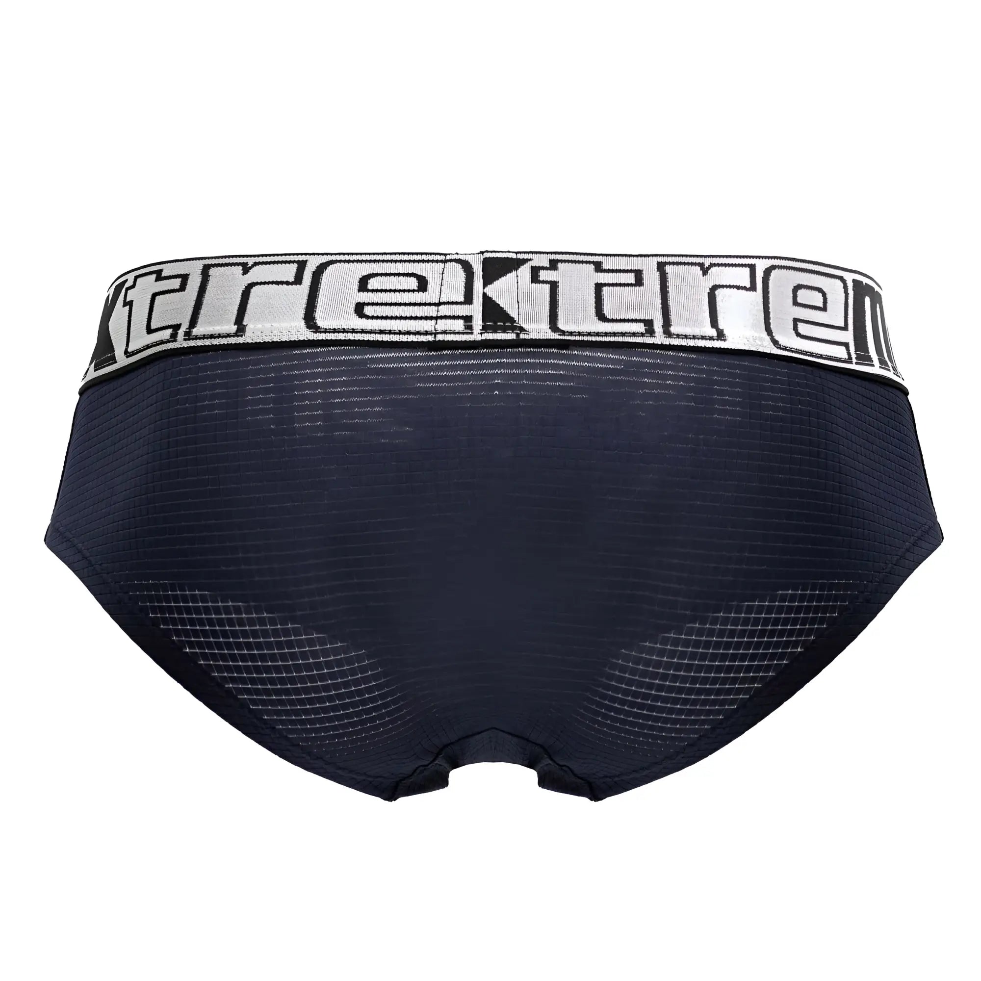 Navy xtremen 91221 microfiber briefs with breathable mesh fabric and white black xtrem waistband front view