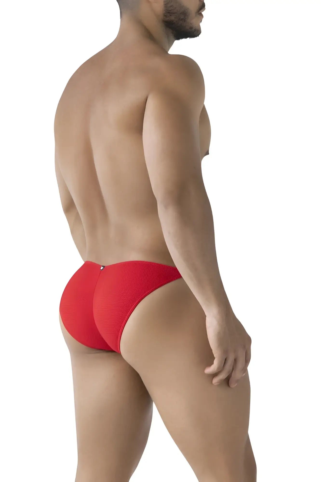Red textured microfiber bikini briefs xtremen 91224 offering a comfortable and stylish fit in bold red