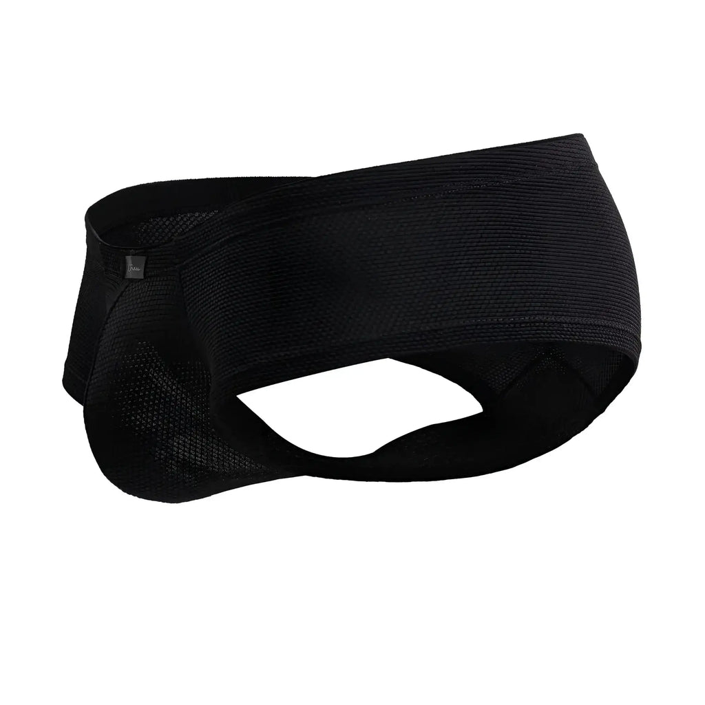 Xtremen 91225 black microfiber trunks with black mesh athletic support briefs and contoured reinforced side panels