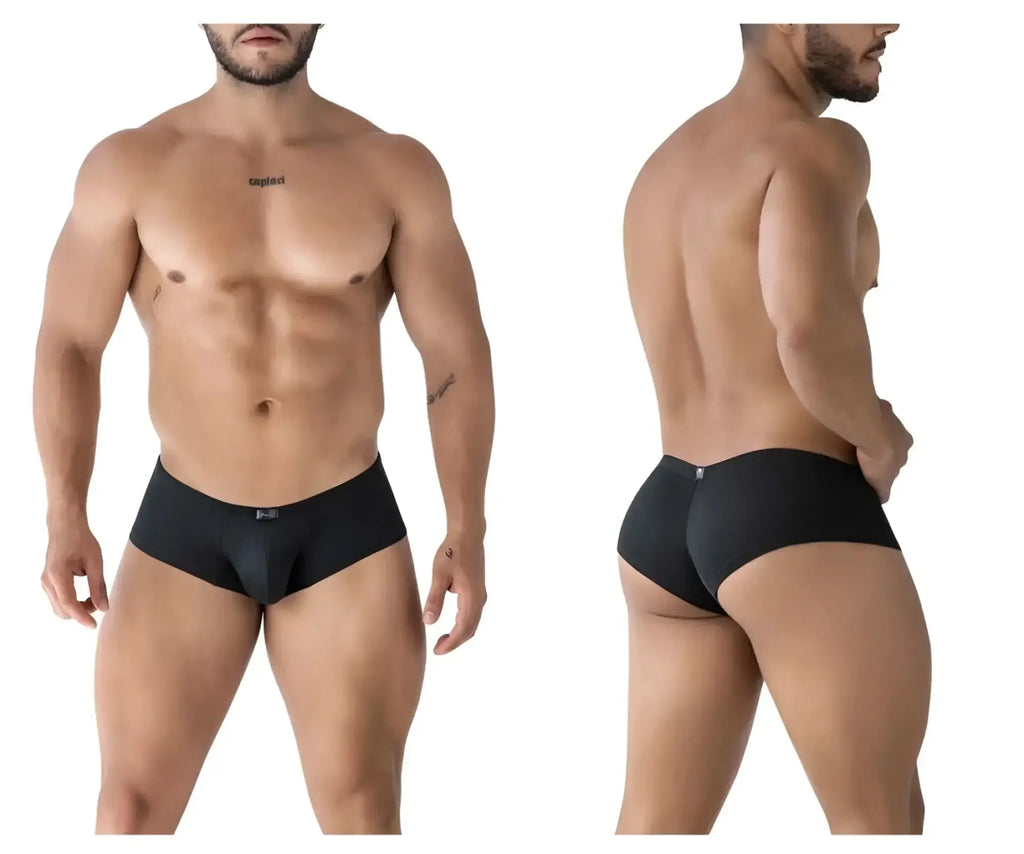 Black xtremen 91225 microfiber trunks with a subtle pattern and small brand logo on the waistband