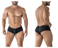 Black xtremen 91225 microfiber trunks with a subtle pattern and small brand logo on the waistband