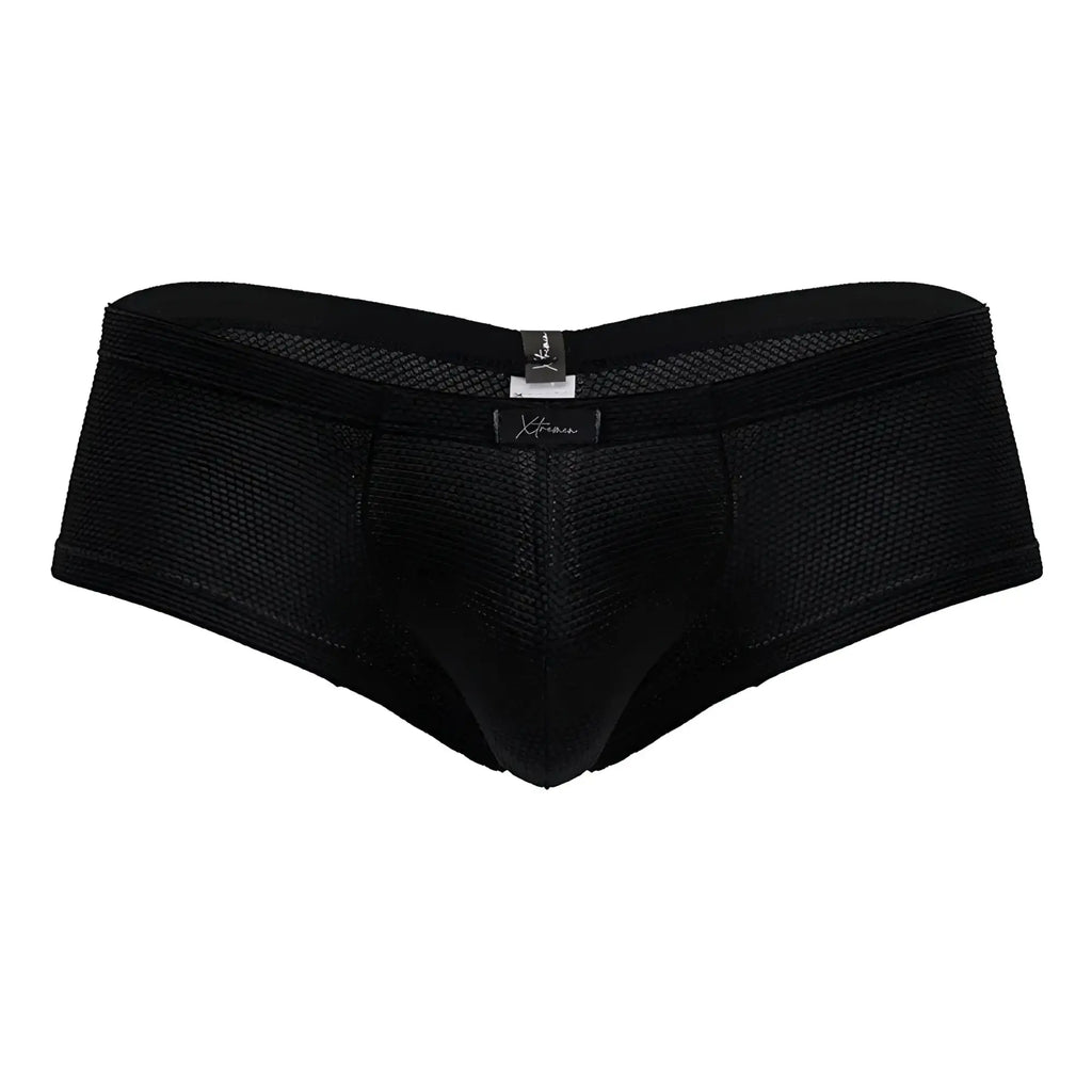 Black mesh xtremen 91225 microfiber trunks with sleek form-fitting design and subtle waistband branding