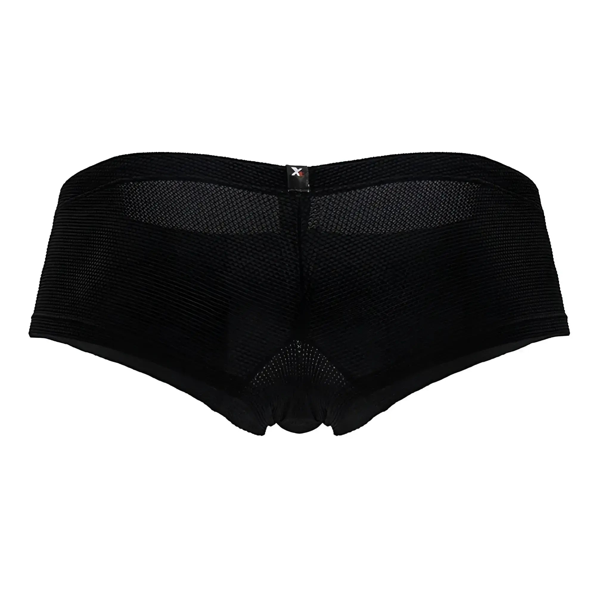 Black xtremen 91225 microfiber trunks with breathable textured mesh fabric and a branded tag at the waistband