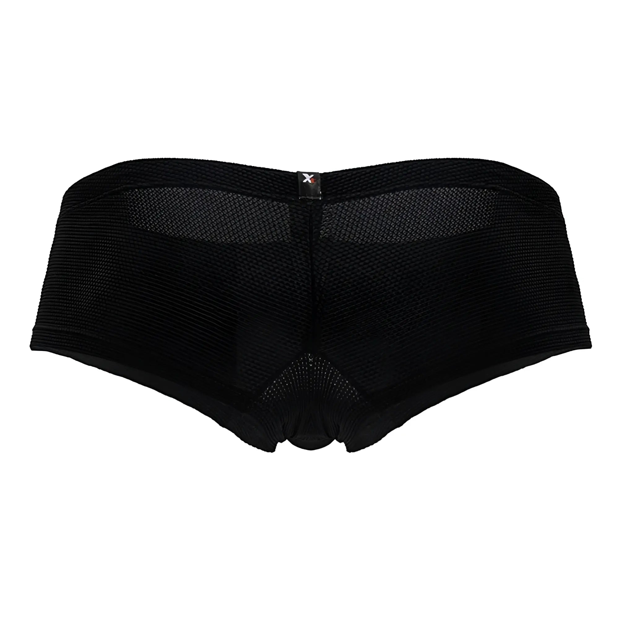 Black xtremen 91225 microfiber trunks with breathable textured mesh fabric and a branded tag at the waistband