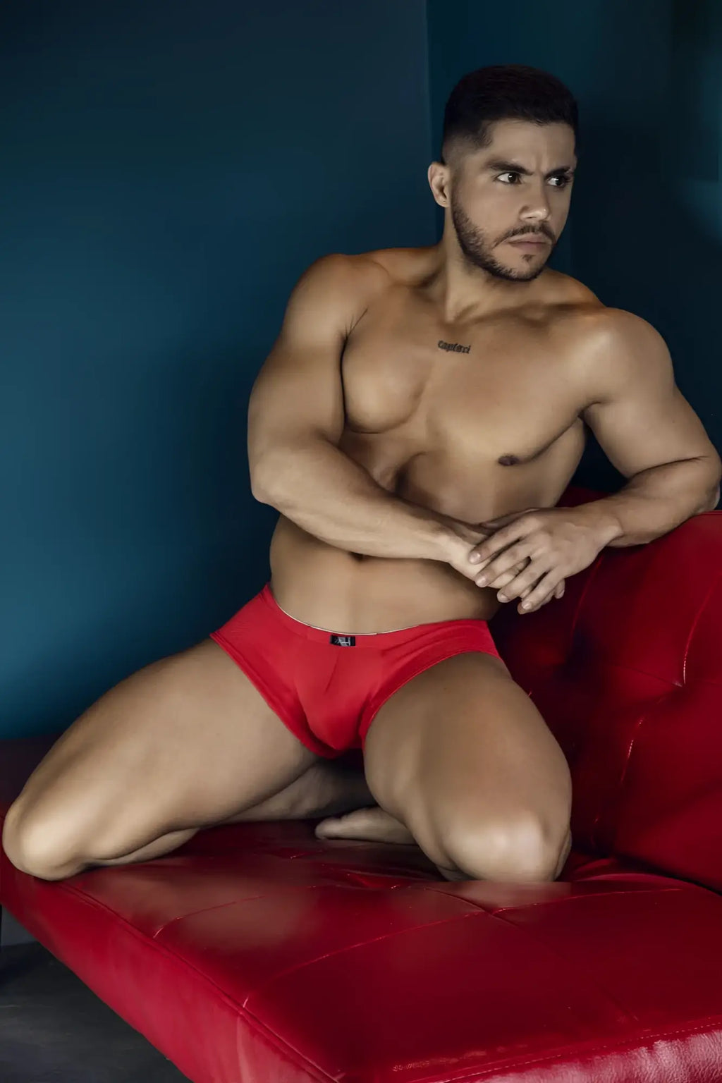 Red xtremen 91225 microfiber trunks with a small black logo on the waistband