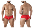 Xtremen 91225 red microfiber men’s briefs with textured fabric, snug fit, and black brand tag on the waistband