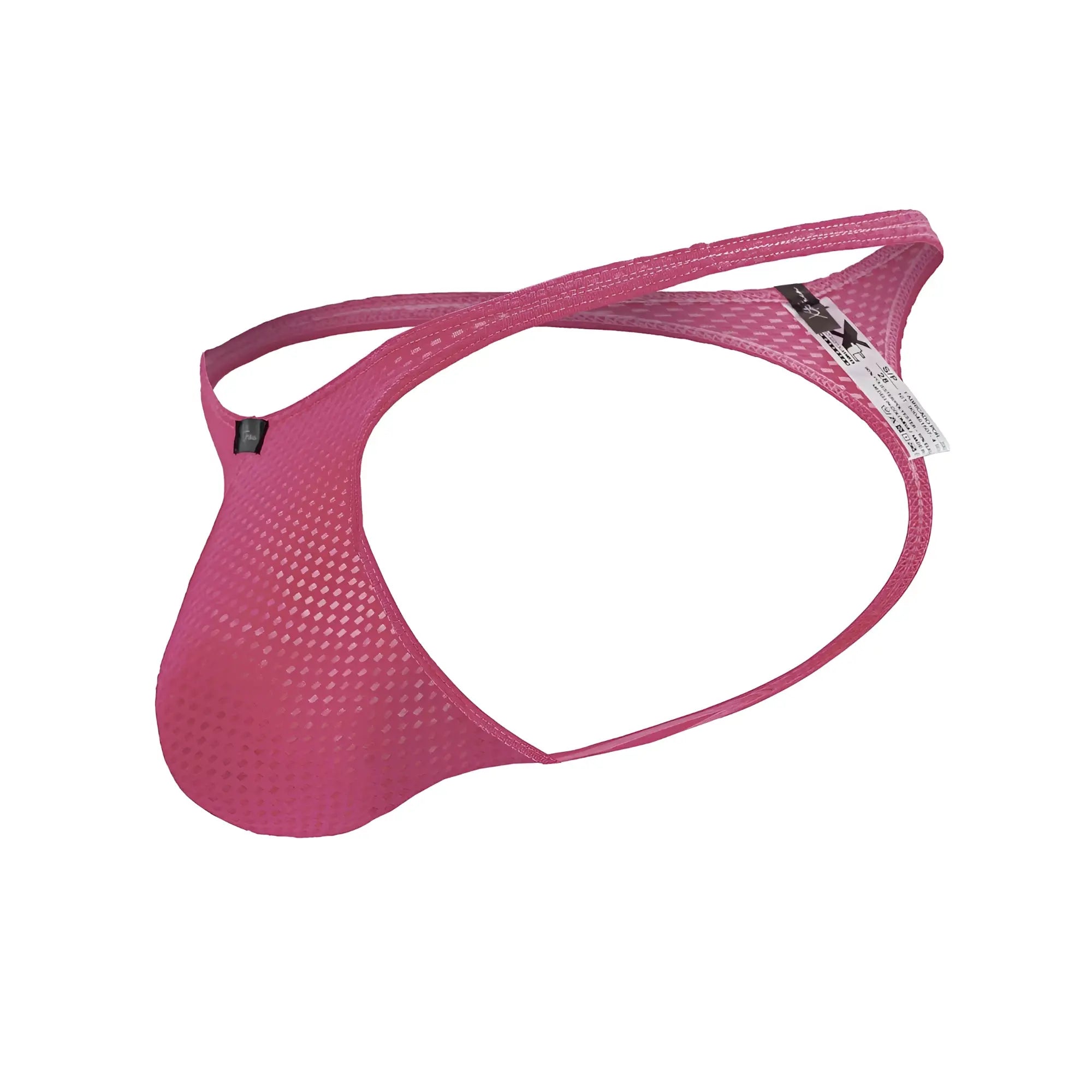 Xtremen 91226 microfiber thongs in fuchsia feature pink mesh men’s briefs with a supportive contoured design