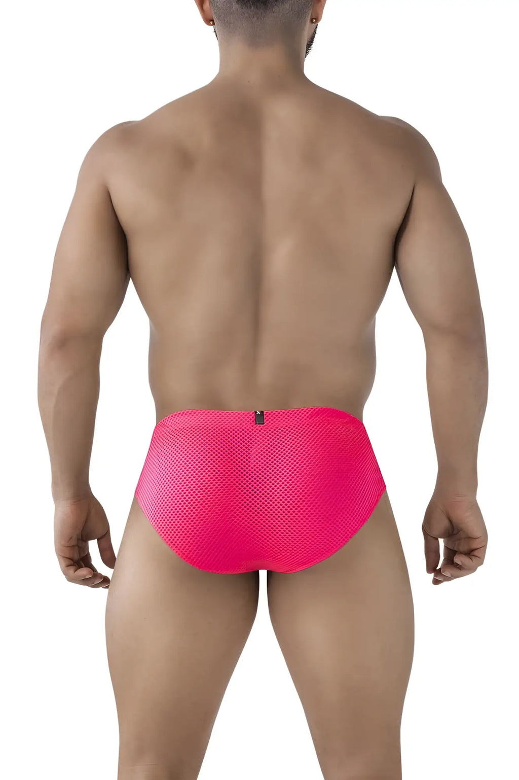 Xtremen 91227 microfiber briefs in bright pink mesh featuring breathable fabric and a snug fit