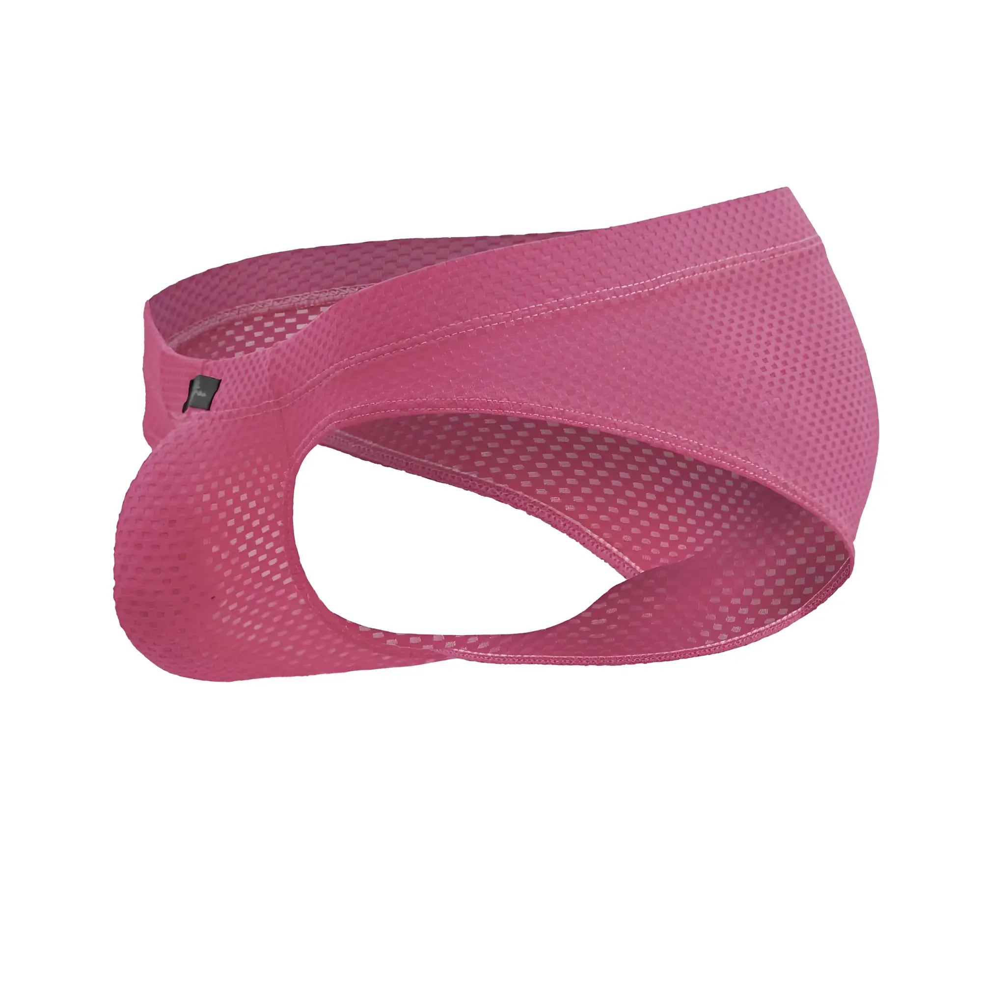 Pink mesh athletic supporter brief with contoured design and reinforced seams in fuchsia microfiber by xtremen 91227