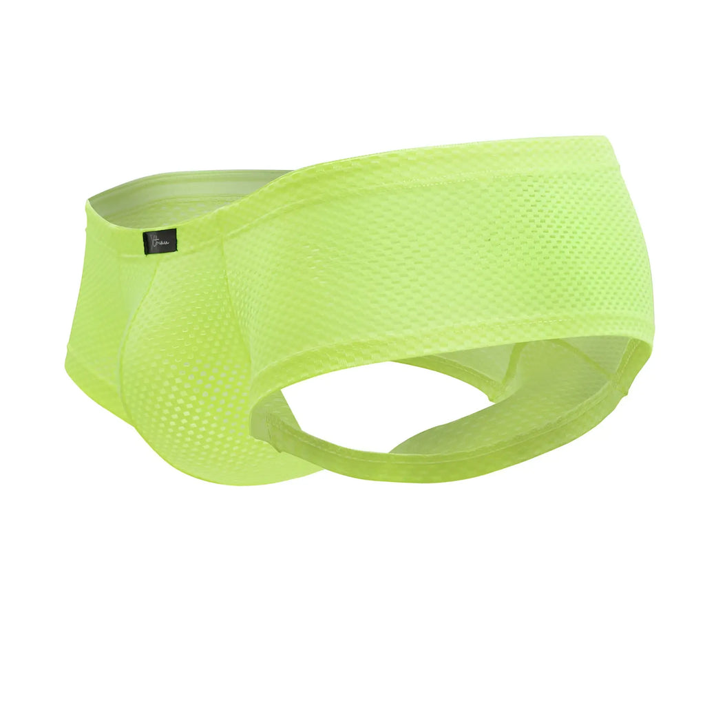 Xtremen 91228 microfiber trunks in neon green feature bright neon green mesh briefs with a sleek form-fitting design