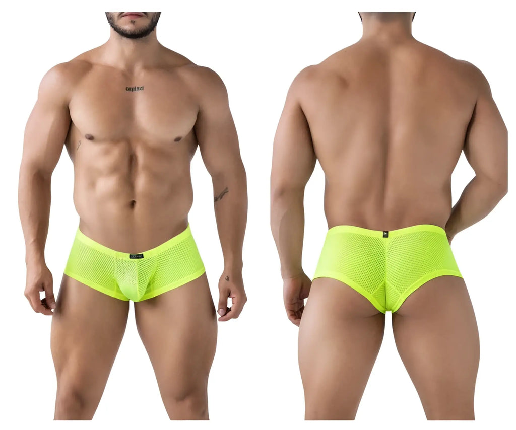 Neon green xtremen 91228 microfiber trunks with breathable mesh fabric ideal for comfortable everyday wear