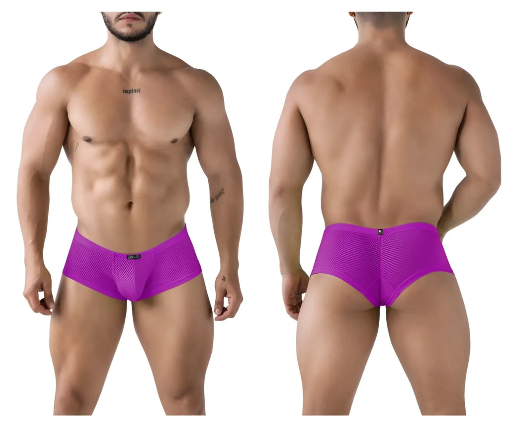 Vibrant purple xtremen 91228 microfiber trunks with sleek form-fitting design and subtle waistband branding